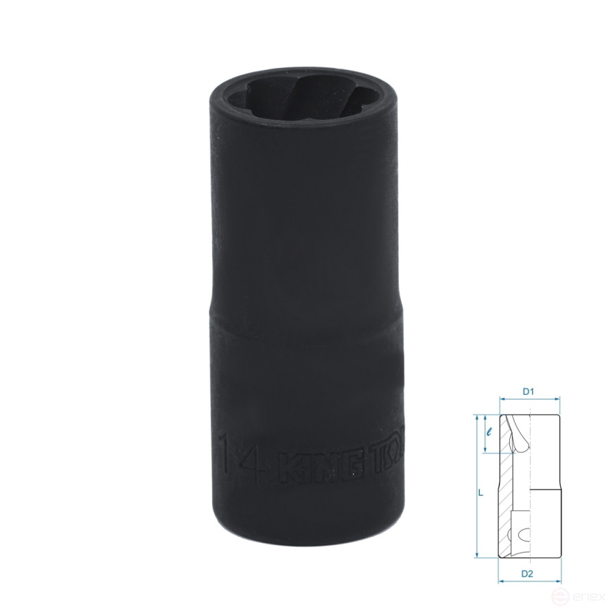 Head for damaged fasteners 1/2", 14 mm KING TONY 9TD403-14M