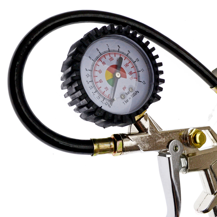 Pneumatic tire booster gun, with pressure gauge up to 12 atm., CHEGLOCK (50)