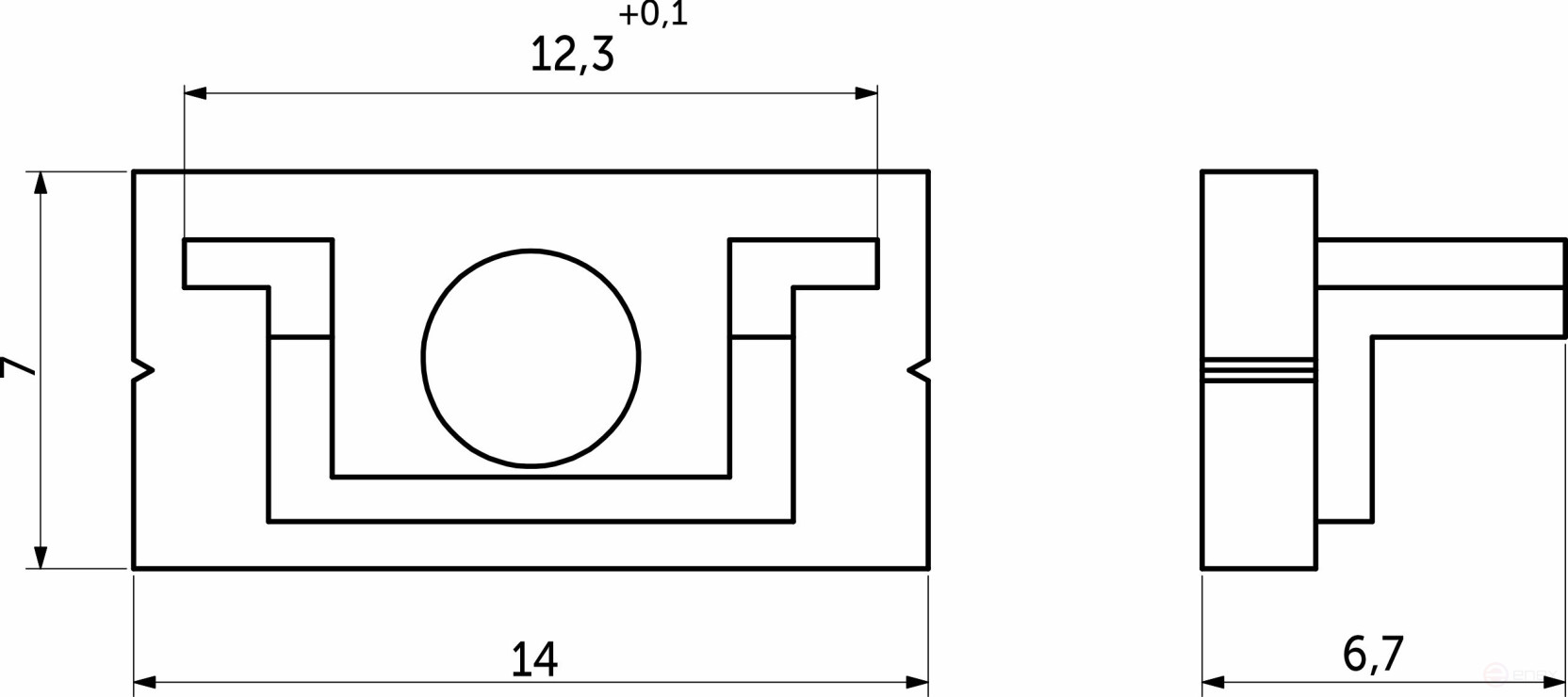 Заглушка к алюминиевому профилю SIRIUS-1407S, цвет золотой, AKS