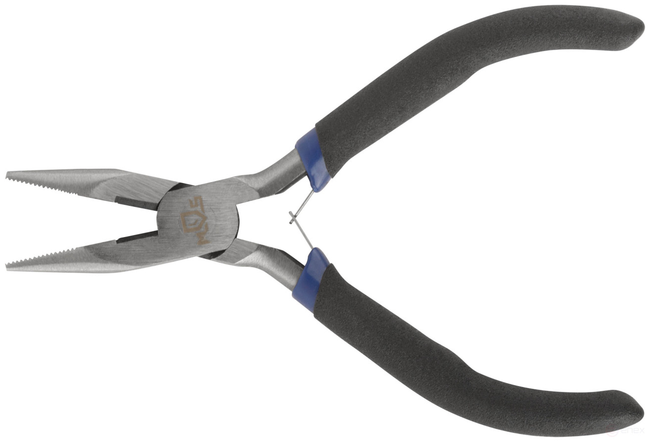 "Mini" thin-nosed, blue handles 125 mm