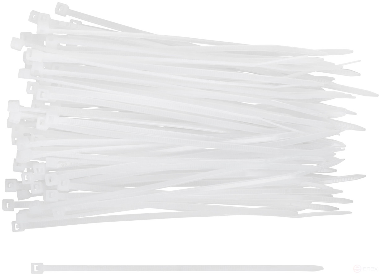 Хомуты нейлоновые для проводов, белые 100 шт., 2,5х120 мм