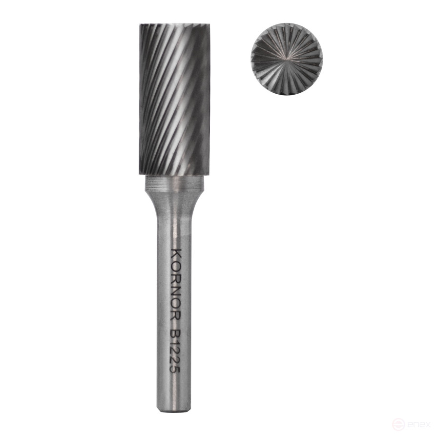 Борфреза KORNOR цилиндрическая с торцом 4 мм,по алюминию