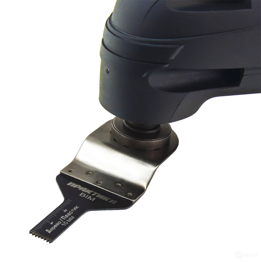 Насадка для МФИ ПРАКТИКА режущая пазовая прямая, BiM, по металлу и дереву, 10 мм, мелкий зуб (240-164)