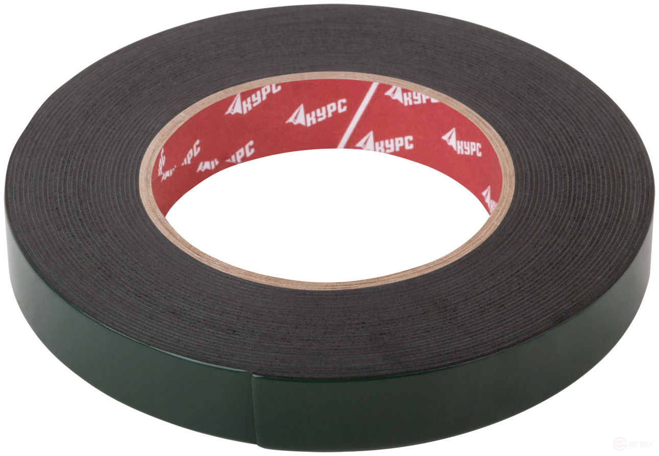 Лента монтажная клейкая на вспененной основе, черная 19 мм х 10 м