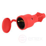 ERA RX11-R-IP44 Rubber socket with earthing 16A IP44 straight red