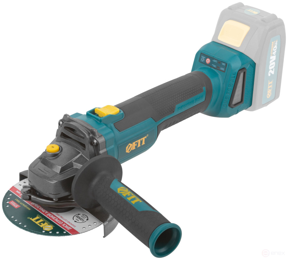 Angle grinder acc. 20 V; 3500/8500 rpm; ClC 125 mm; 1.7 kg; 2 rotation speeds; brushless, without battery; box.