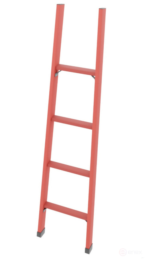 LSP-1,7AM fiberglass ladder, abrasive coating of the steps, metal ends (Soft ground) h=1700mm, step 4