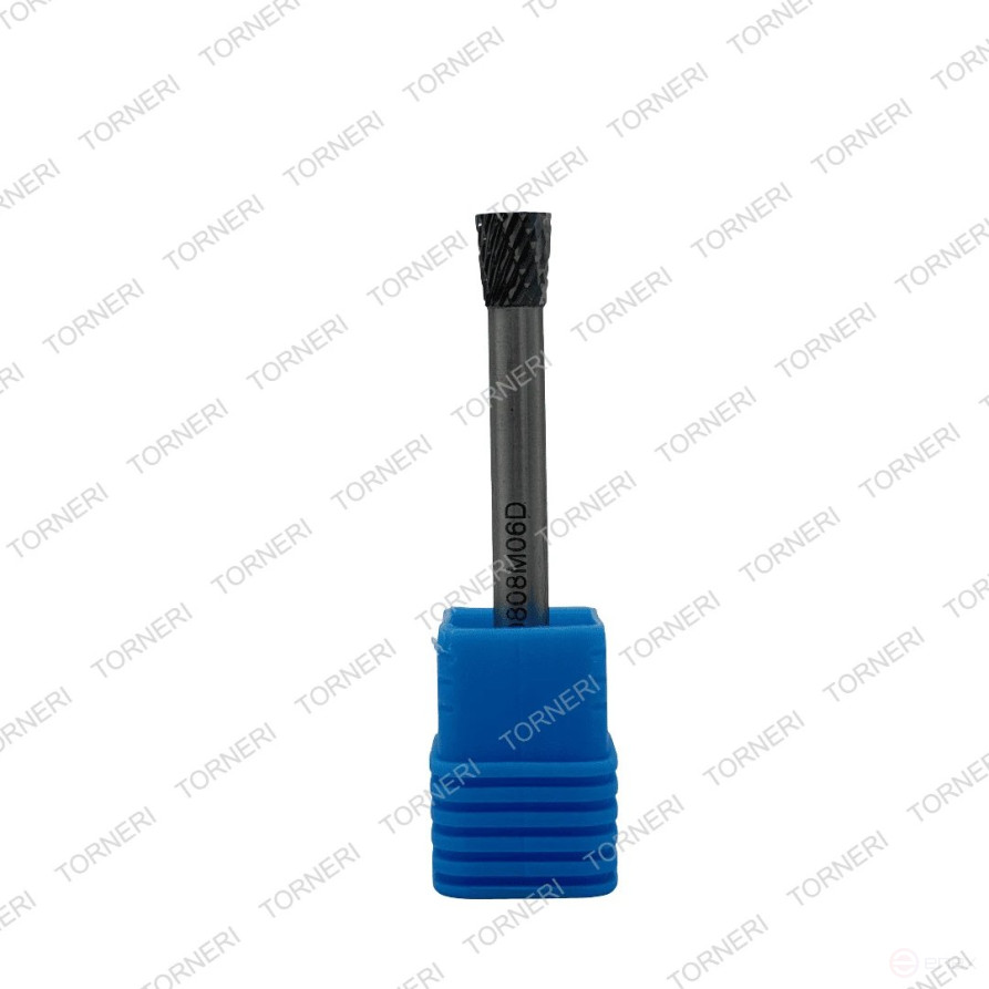 Carbide borehole type N080806 (reverse cone), 8.0 mm, shank 6 mm, double notch TORNERI T018448