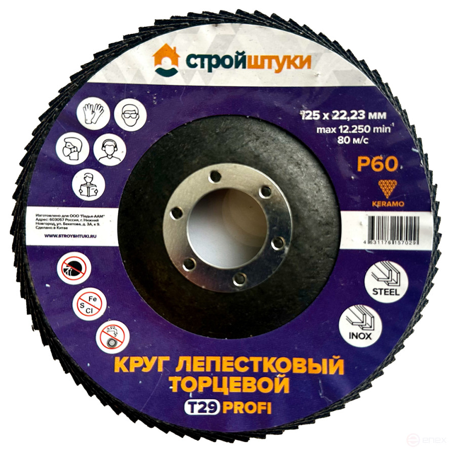 Petal Circle 125 mm P60 T29 PROFI Construction Tools Purple Cup