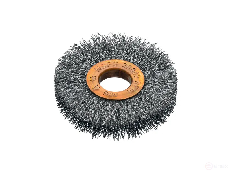 Щетка цилиндрическая гофрированная, Д50 мм, ширина 10 мм, стальная гофрированная проволока STA 0,15 мм, посадочное отверстие 13 мм