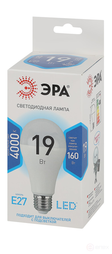 LED lamp ERA STD LED A65-19W-840-E27 19W bulb Neutral white light E27
