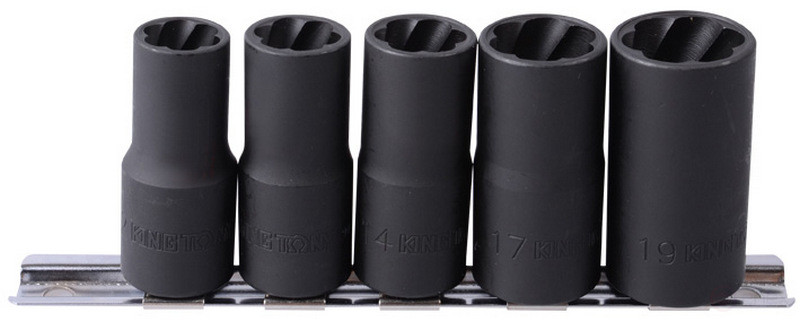 A set of end heads for damaged nuts and bolts, 12, 13, 14, 17, 19 mm, 5 pieces KING TONY 9TD035MR