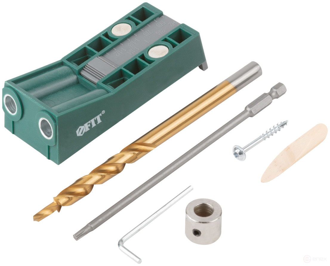 Кондуктор для глухих отверстий с ограничителем глубины двойной, пластиковый кейс