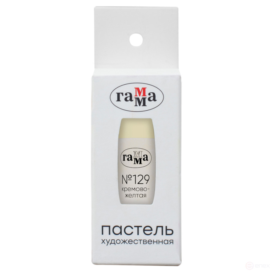 Пастель художественная Гамма, кремово-желтая № 129, штучная, картон. упаковка