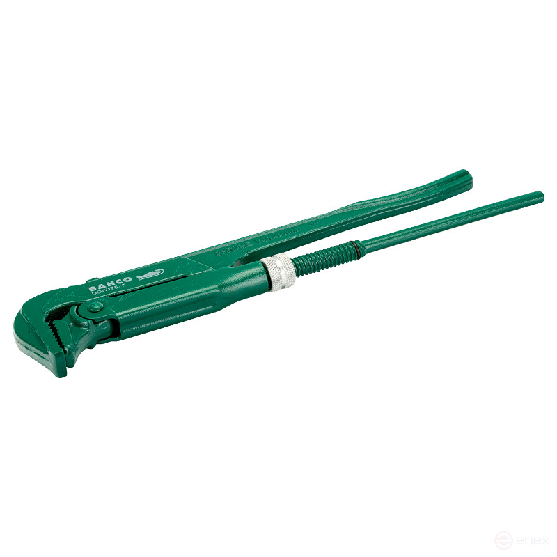 2" Swedish type 90° pipe wrench with green powder coating, 560 mm