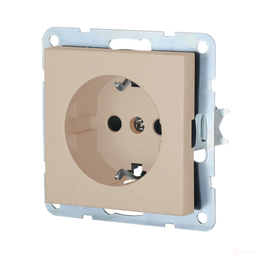 Socket with a/c, with blinds (champagne) LK80