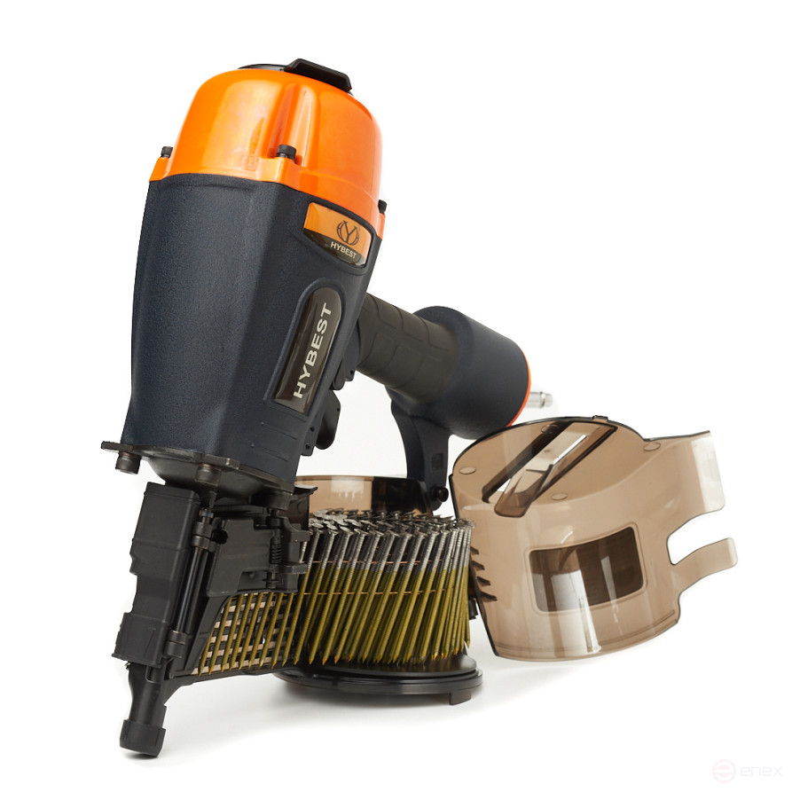 Nail gun for construction HYBEST HCN90P (pneumatic, CNW nails, magnesium)