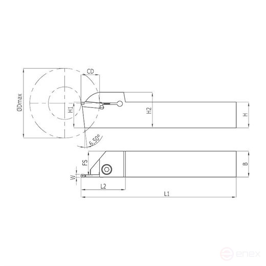 Heikenei Egt Hk Державка для обработки наружных канавок Hrn S224, 25x25, w-2