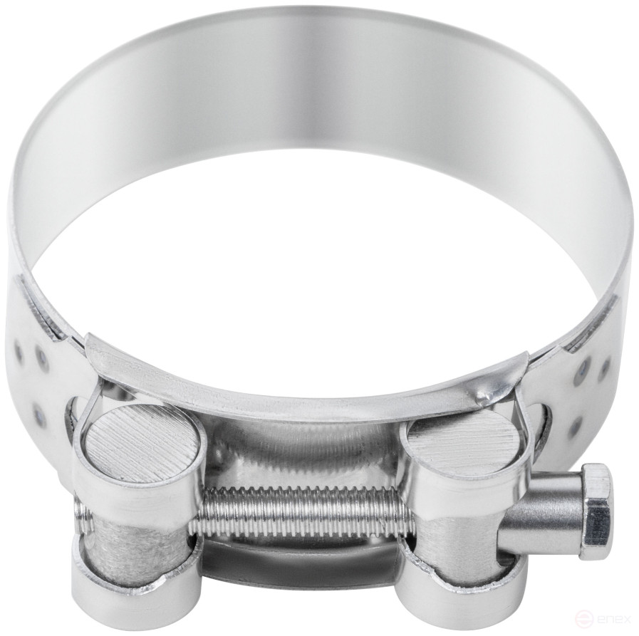 Хомут обжимной силовой шарнирный, нерж.сталь 64-67 мм