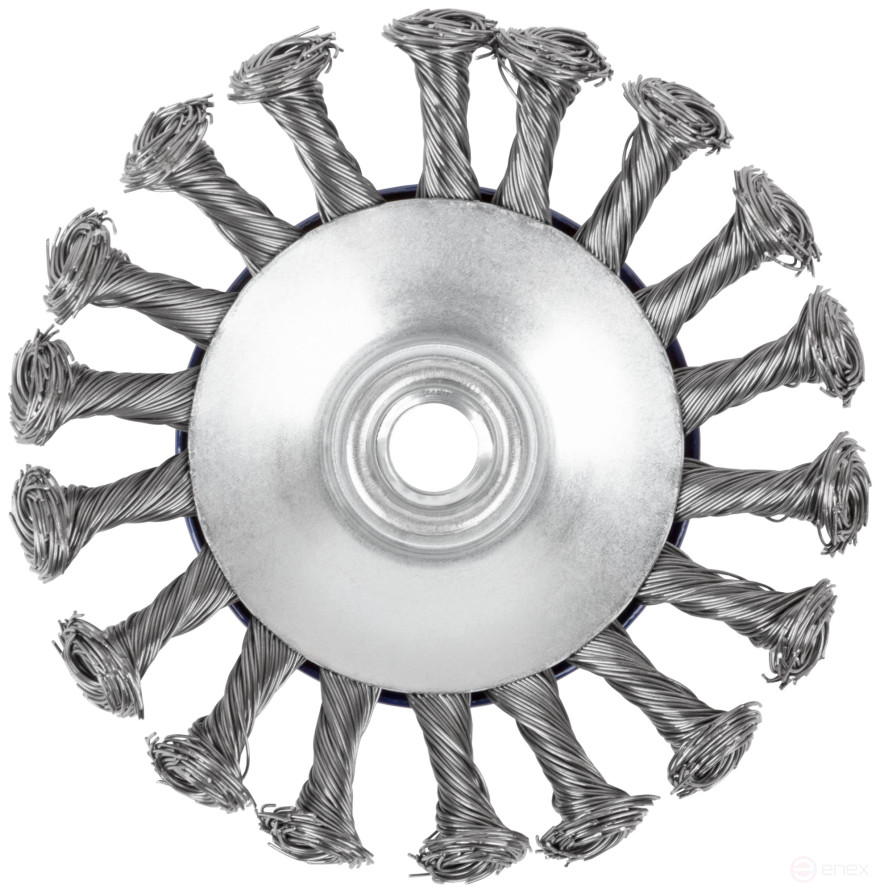 Щетка для УШМ, М14, тип "Тарелка", крученая проволока 0,5 мм, 115 мм, CUTOP Profi