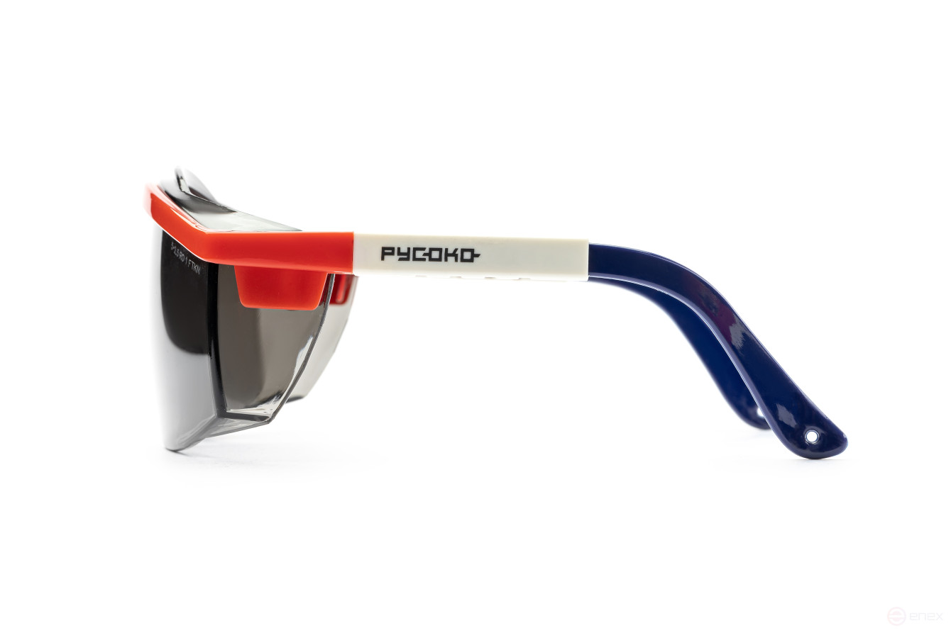 Aviator Grey safety glasses of the RUSOKO trademark