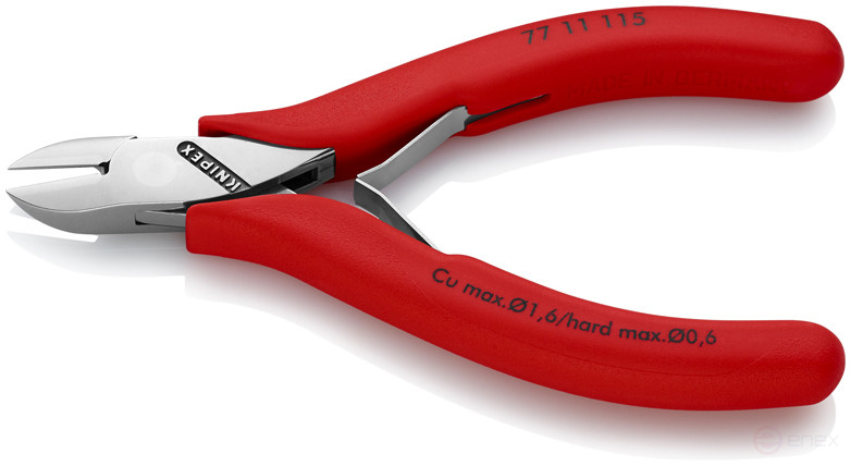 Бокорезы для электроники, круглая головка, мал. фаска, с зажимом, рез: провол. мягк. Ø 0.3-1.6 мм, ср. Ø 1.2 мм, тв. Ø 0.6 мм, L-115 мм, 1-к ручки