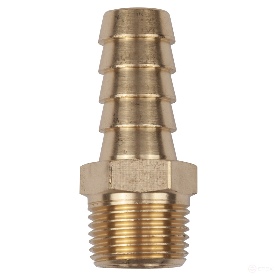 Разъем 3/8" внешняя резьба - "елочка" 12мм, латунь "AV Steel"
