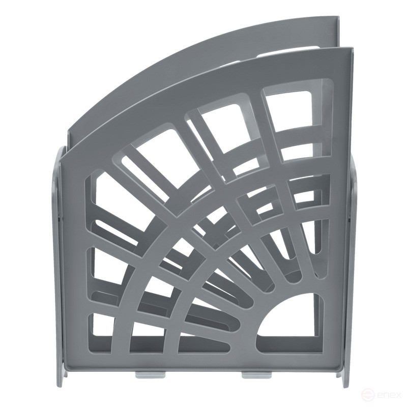 Лоток для бумаг веерный СТАММ "Эконом", 3-х секционный, серый