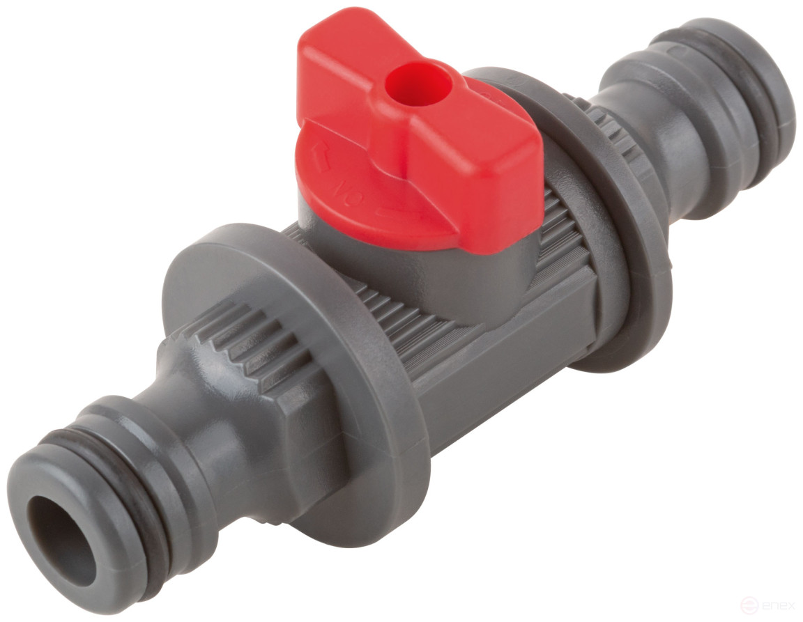Plastic adapter with shut-off valve (quick-release connection)