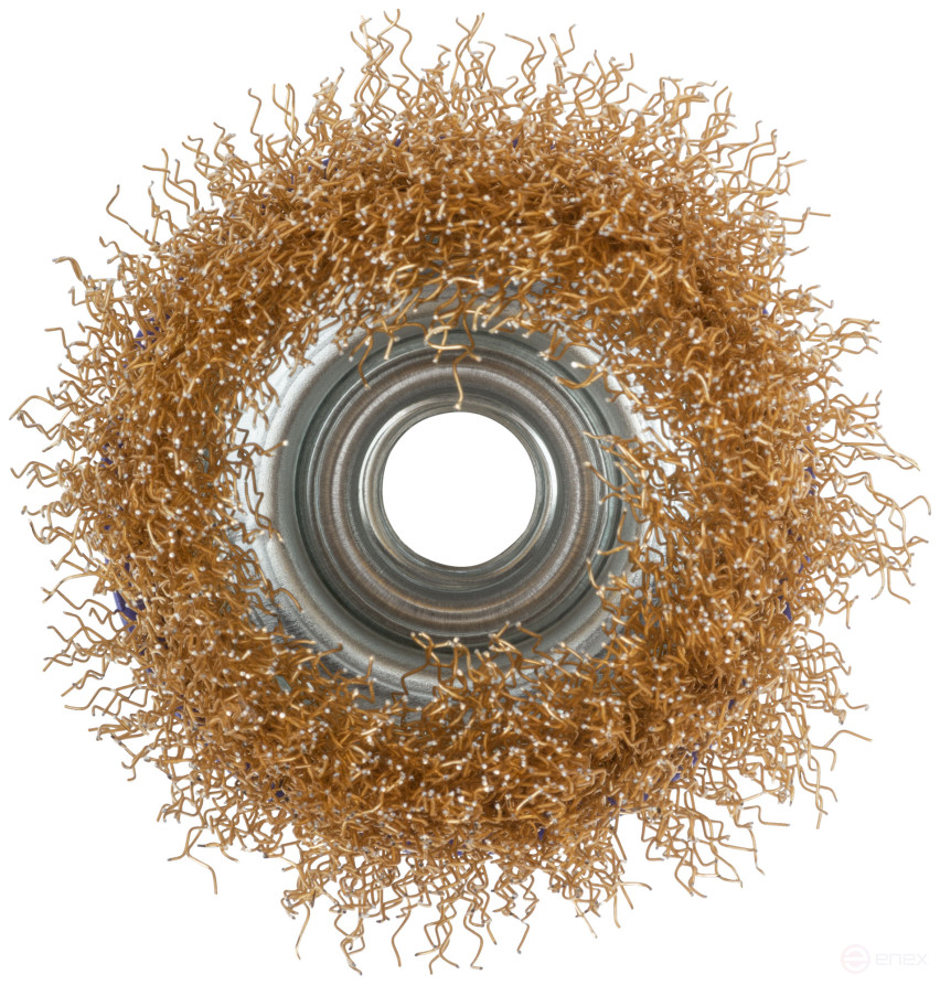 Щетка для УШМ, М14, тип "Чашка", латун. витая проволока 0,3 мм, 65 мм, блистер, CUTOP Profi