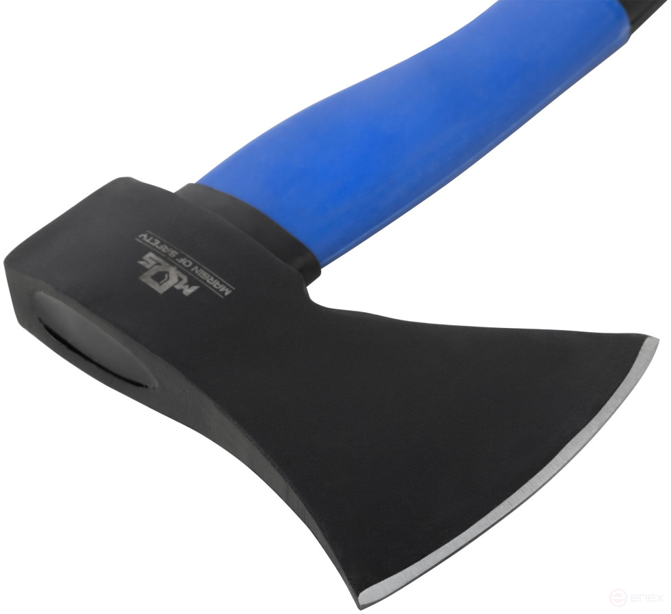 The axe is forged steel, reinforced fiberglass handle 600 gr.