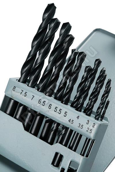 Набор сверл по металлу НС40А от 2 до 8 шаг 0,5, 13шт. Р6М5