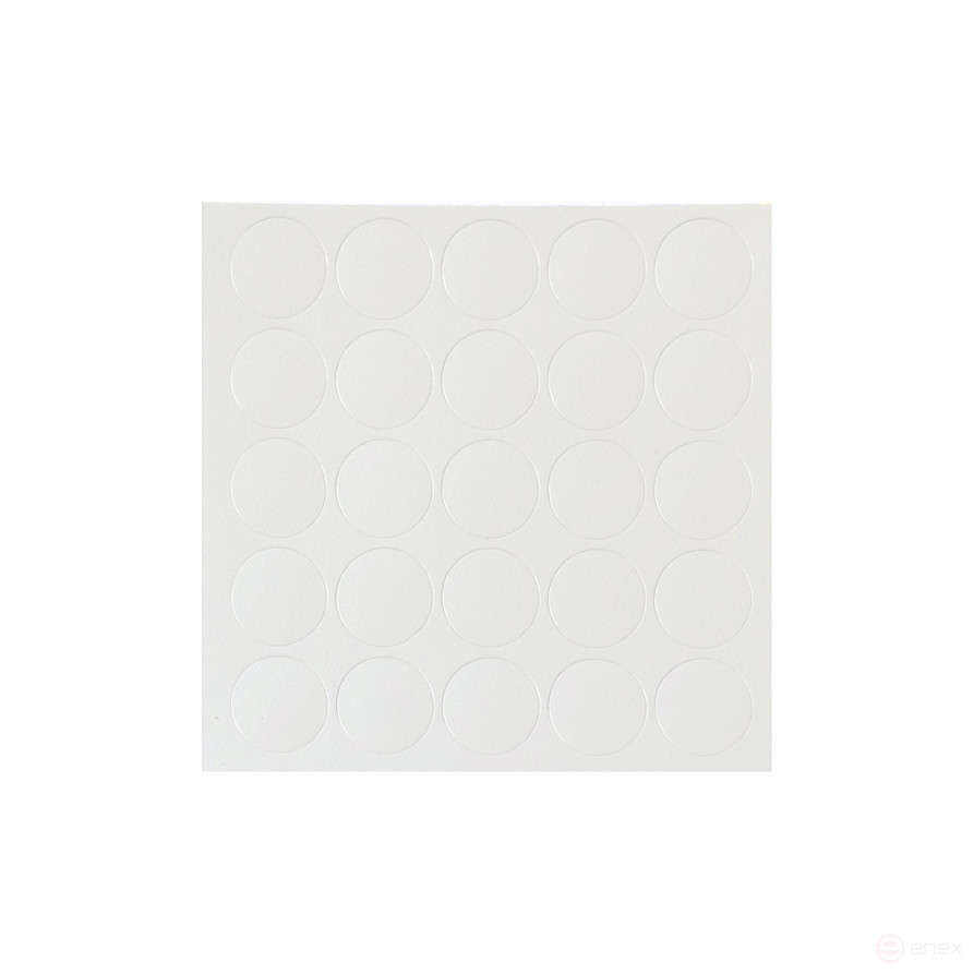 Заглушка самоприлипающая к конфирматам белый (14320) AKS (лист-25шт.)