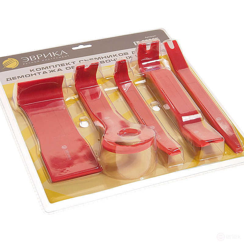 Набор съемников ER-86205 для демонтажа облицовочных панелей, 5 шт. ЭВРИКА1/5/20