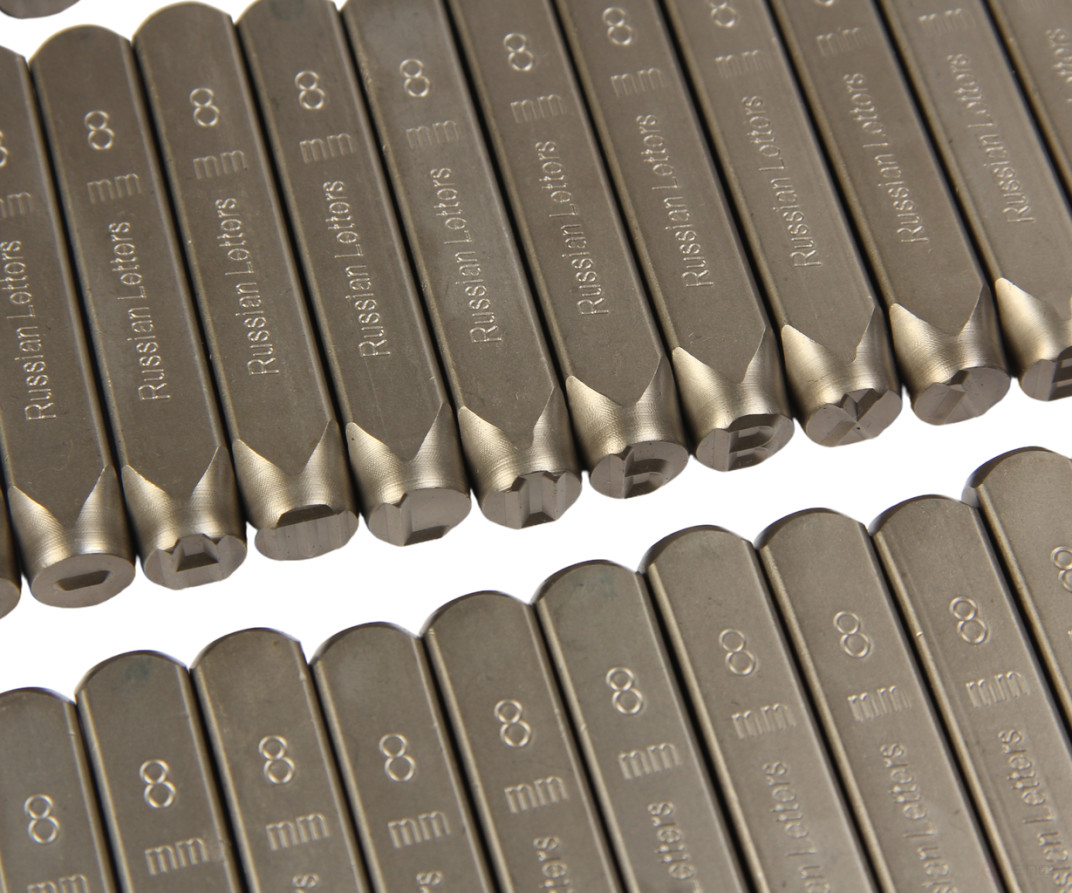 The stamps are letter Cyrillic 8mm (HRC 60+-2 degrees. DIN 1451) JTC