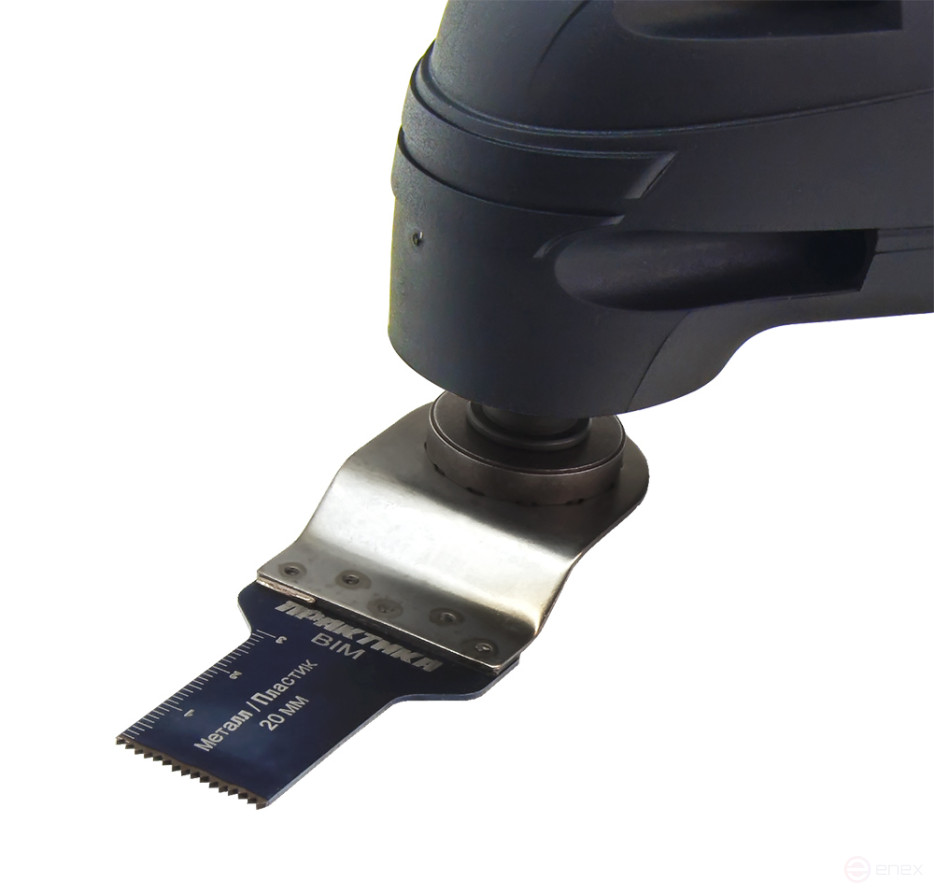 Насадка для МФИ ПРАКТИКА режущая пазовая прямая, BiM, по металлу и дереву, 20 мм, мелкий зуб (240-171)