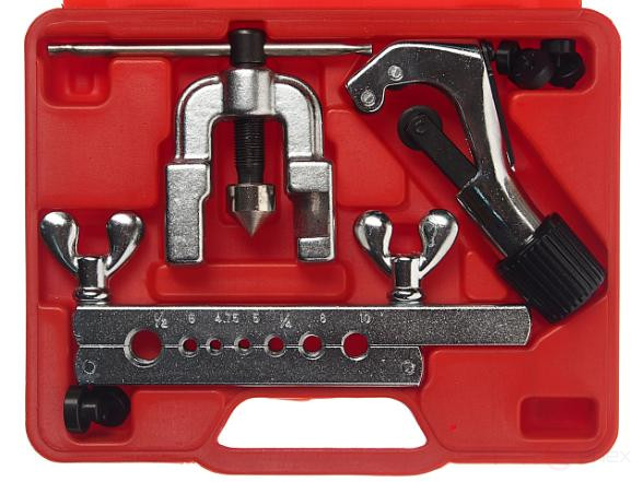 Tube flaring and cutting kit metric dimensions in a JTC case