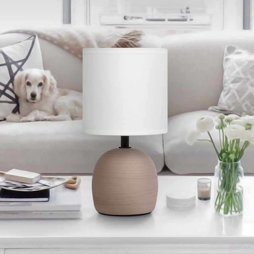 Rivoli Sheron 7044-503 Table Lamp 1 * E14 40W ceramic brown with lampshade