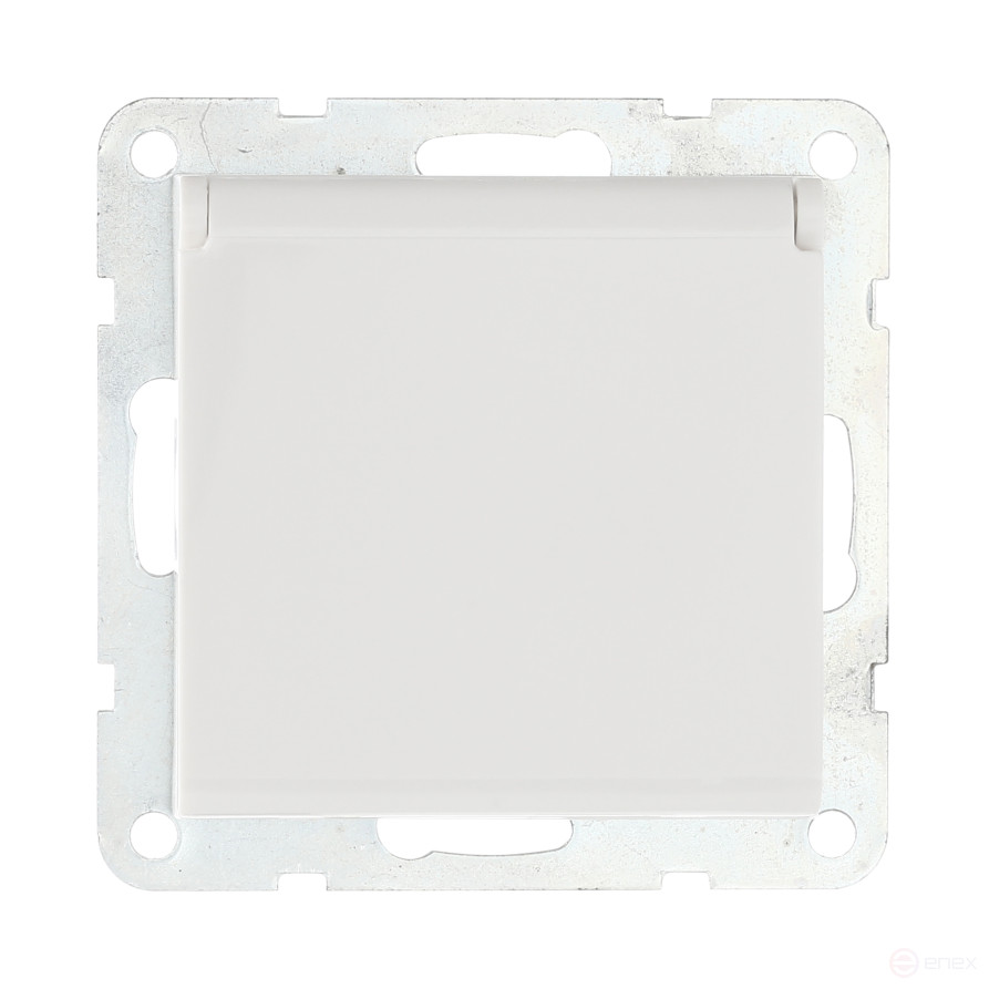 Socket with A/C, blinds and cover (white) LK80