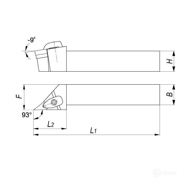 Turning holder DVJNR2020K16 for external turning right