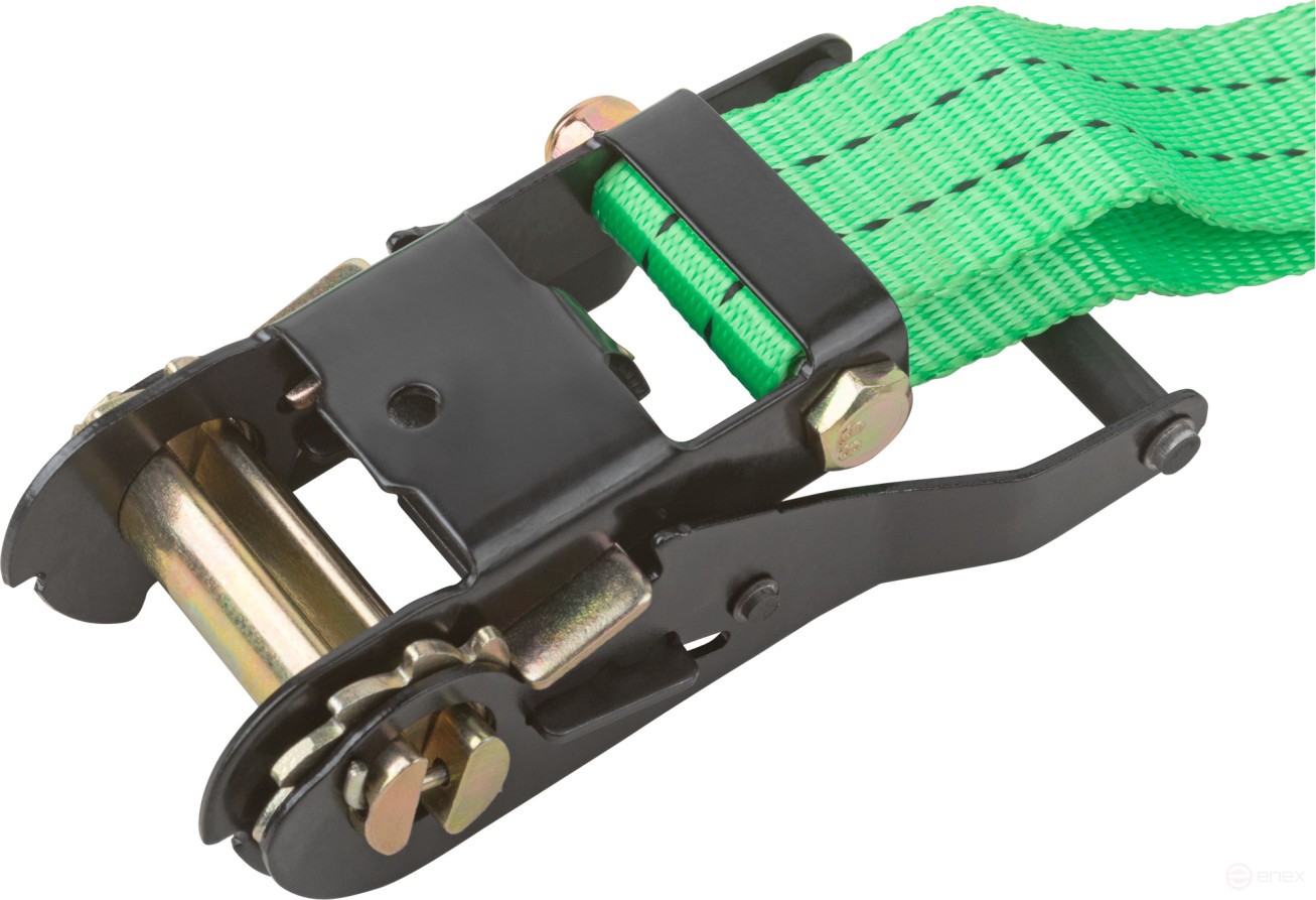 Ремень для крепления груза, храповый механизм 135 мм, полиэфирная лента 38 мм x 8 м, 1500 / 3000 кг