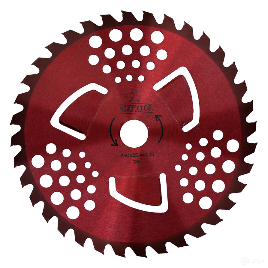 Диск для триммера 230 х 25.4 х 36 Red, п/к 25.4х22мм, Чеглок (50)