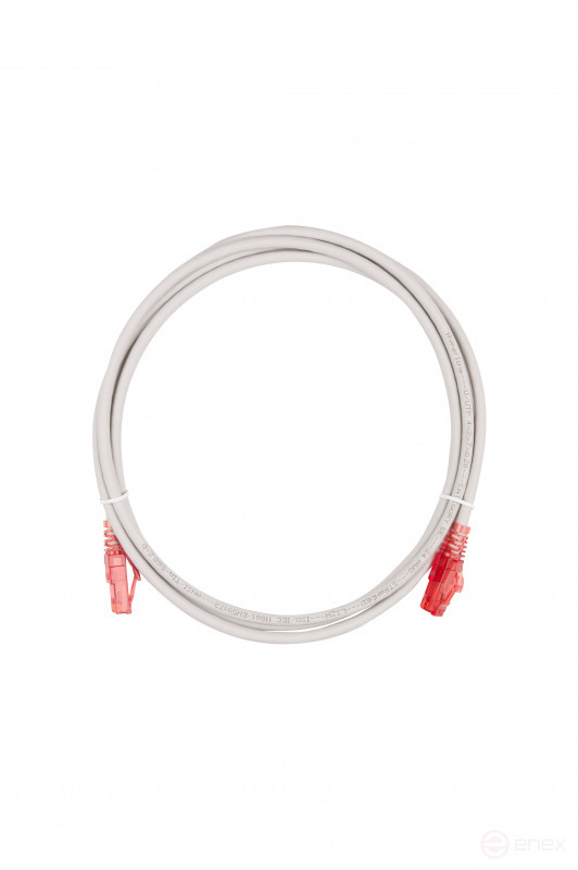 PC-LPM-UTP-RJ45-RJ45-C5e-2M-LSZH-GY Patch Cord U/UTP, Cat.5e (100% Fluke Component Tested), LSZH, 2 m, Grey