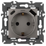Розетка ЭРА Elegance 14-4108-16 2P+E 16A-250В со шторками с USB type-A+C 5В-3А титан