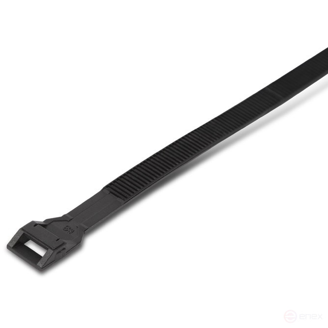 GTN-180HDB Стяжка нейлоновая неоткрывающаяся, безгалогенная (halogen free), 180x8.6x2 мм, полиамид 11/12, outdoor, устойчивость к UV, -40°C - +80°C, черная (100 шт)