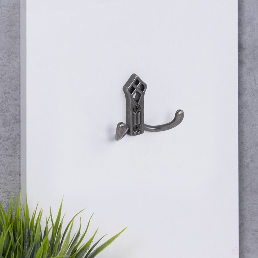 Hook metal two-horn metal PALAZZO antique silver AKS
