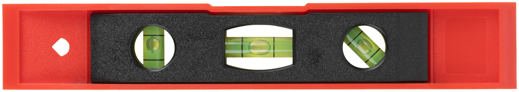 The Torpedo level is plastic, 3 eyes, magnetic 225 mm