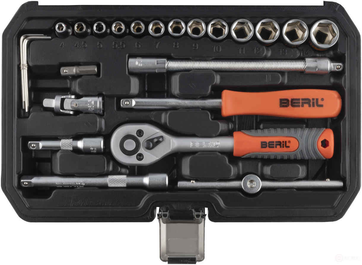 Set of socket heads 46pr. 1/4 DR BERIL