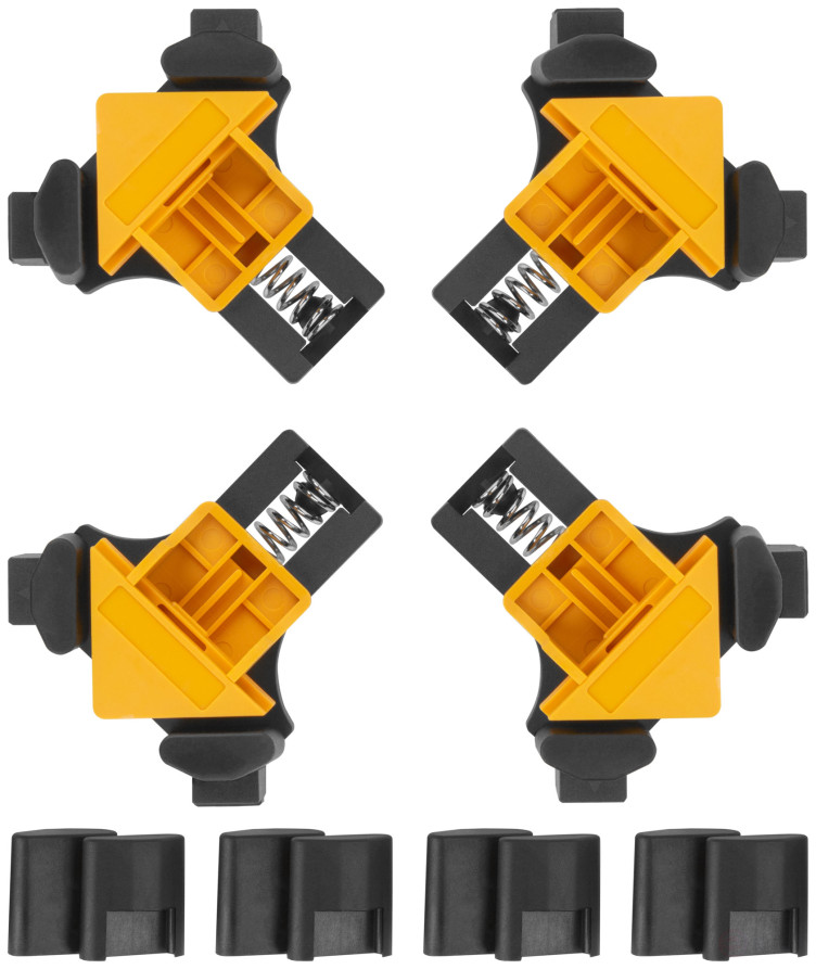 Струбцины угловые нейлоновые, набор 4 шт., 5-22 мм