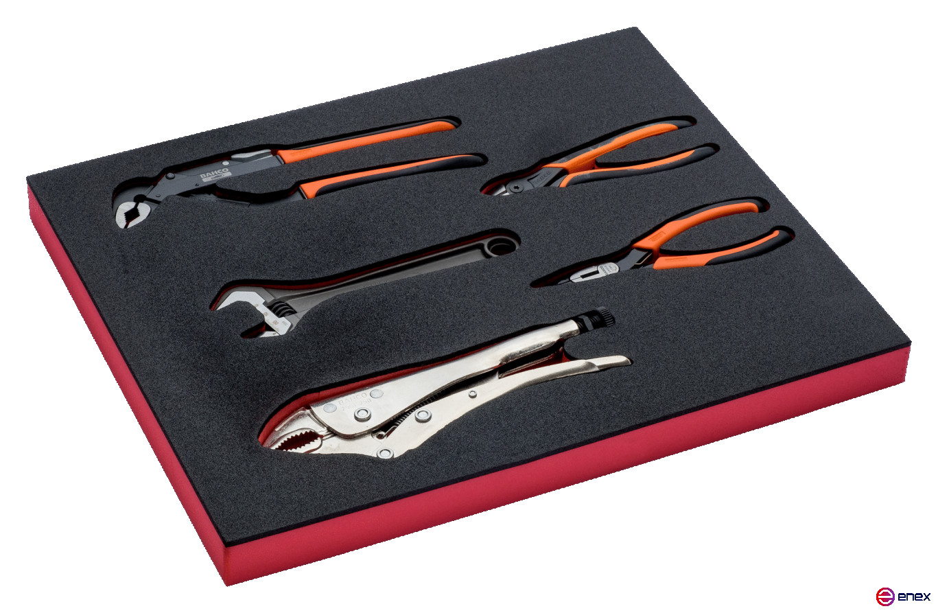 Fit&Go Набор шарнирно-губцевого инструмента и ручные тиски в ложементе, 5 предметов